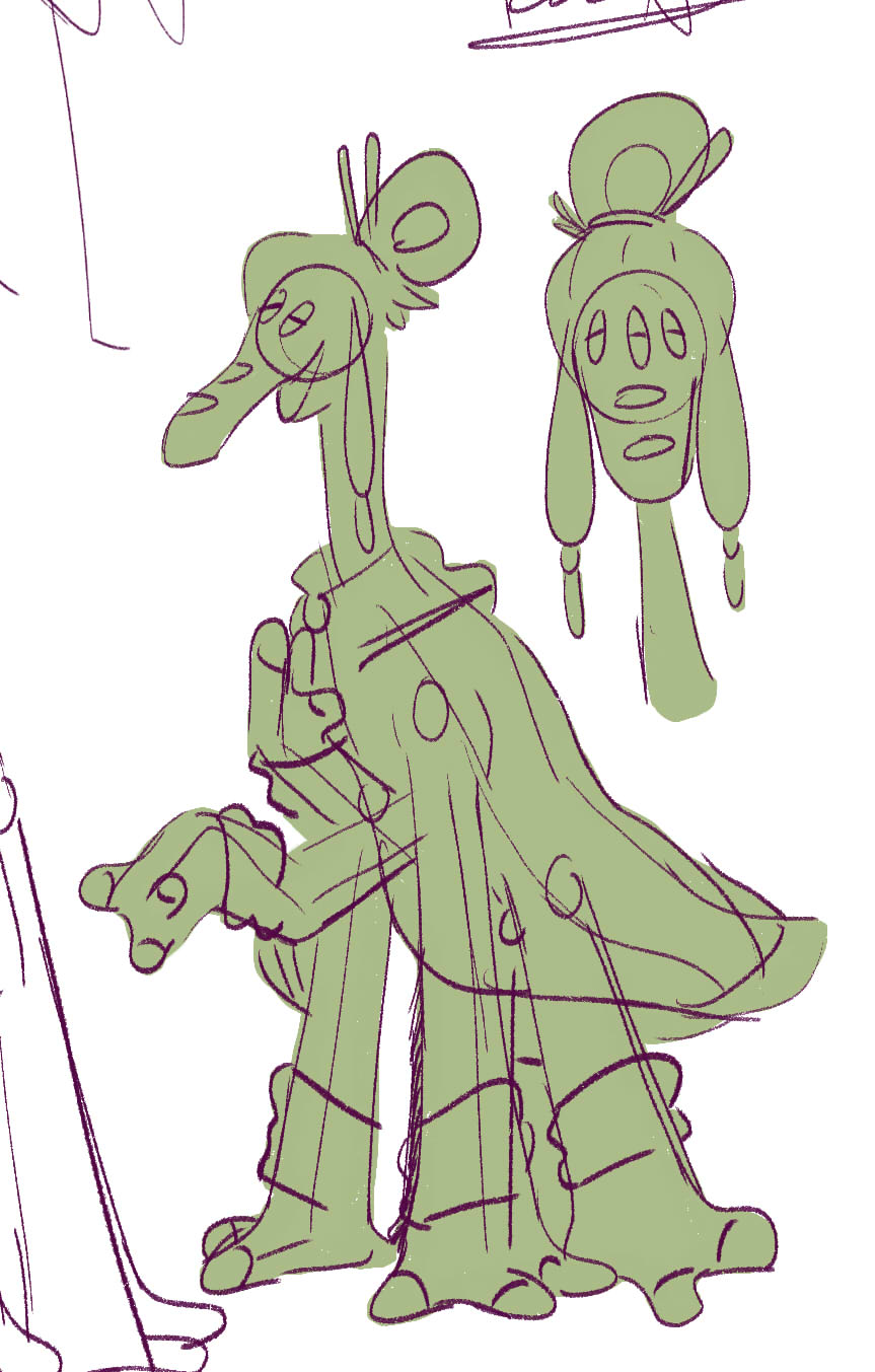 A tall species with four legs, two arms, long floppy ears and a proboscis nose. They might be a rare species like the Oxu.